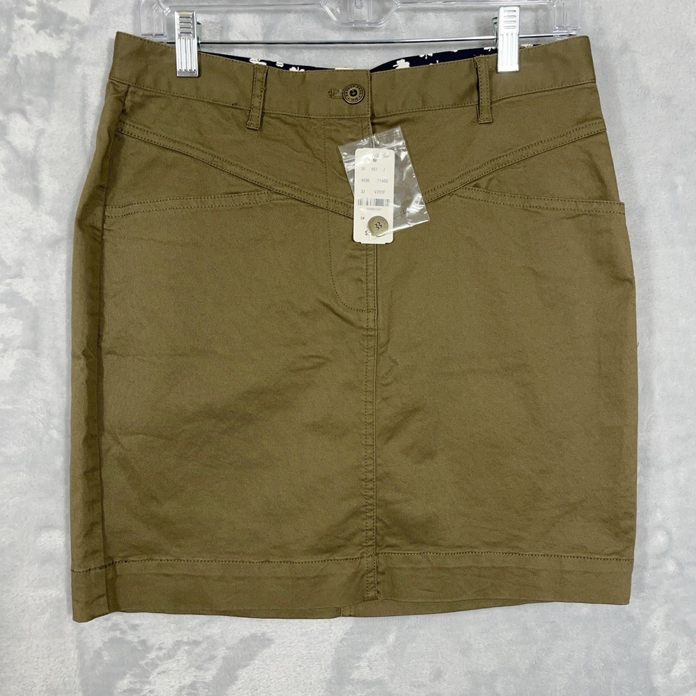 Brooks Brothers Womens‎ Brown Cotton Denim Mini Skirt 4 Preppy Casual NWT $89